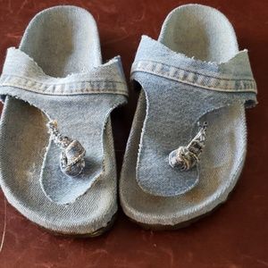 Blue jeans flip flop
